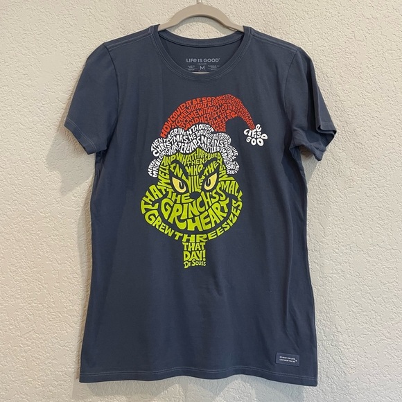 Life is Good Wordy Grinch Crusher Tee - Picture 3 of 6